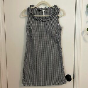 Talbots Black and White Gingham Shift Dress 8P